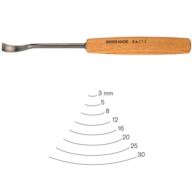 Spoon Gouge - Types:Full Size - Sweep:Number 5 - Size:8 mm